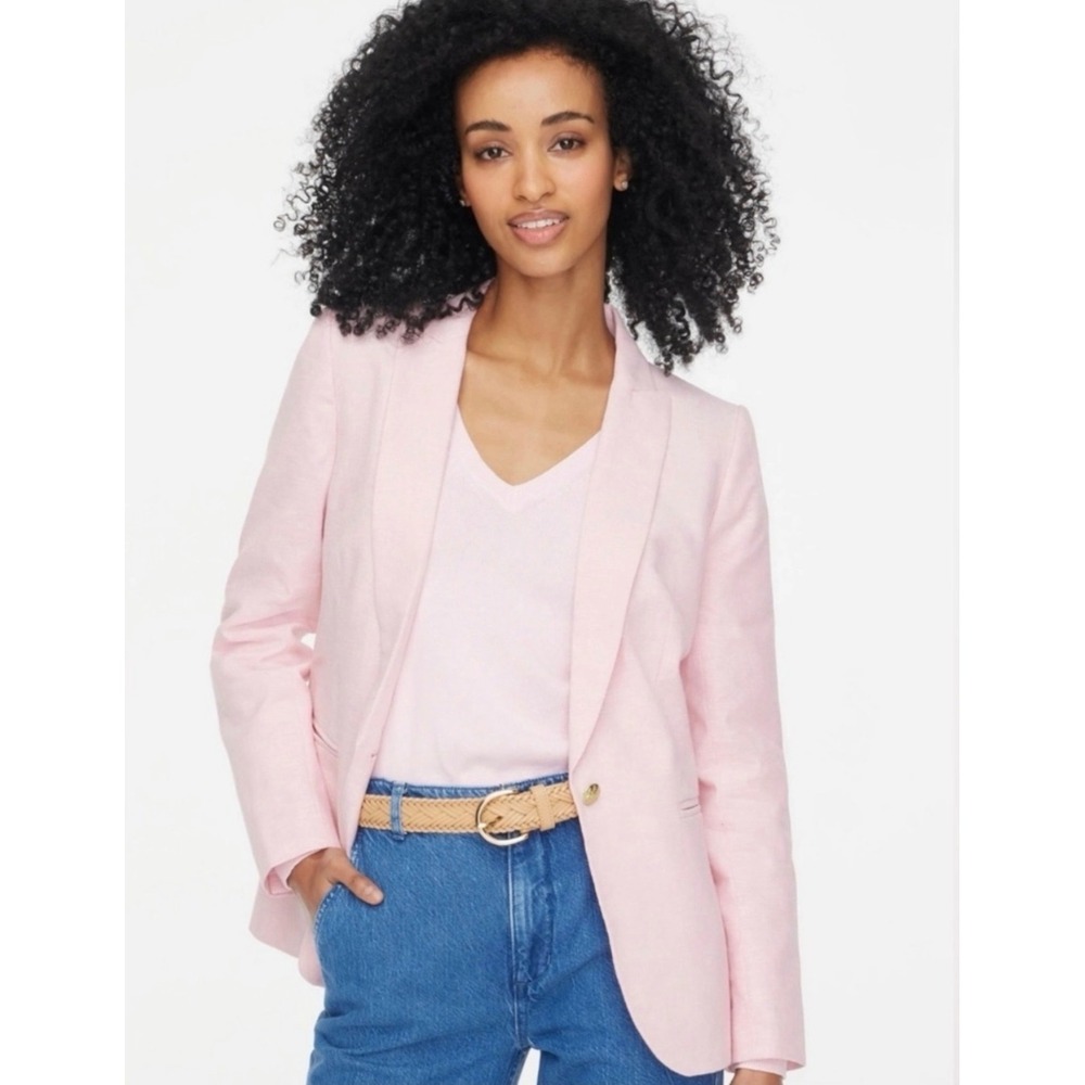 J.Crew Parke Blazer Pale Pink Single Button Tailored Jacket BO599 SP23 Womens 16
